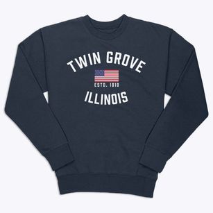 Twin Grove Illinois Patriot Premium Crewneck Sweatshirt
