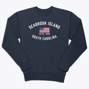 Seabrook Island South Carolina Patriot Premium Crewneck Sweatshirt