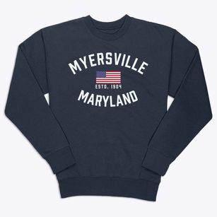 Myersville Maryland Patriot Premium Crewneck Sweatshirt