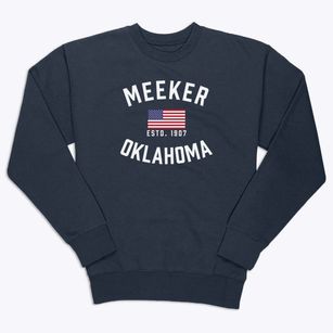 Meeker Oklahoma Patriot Premium Crewneck Sweatshirt