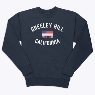 Greeley Hill California Patriot Premium Crewneck Sweatshirt