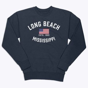 Long Beach Mississippi Patriot Premium Crewneck Sweatshirt