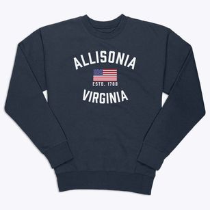 Allisonia Virginia Patriot Premium Crewneck Sweatshirt