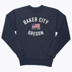 Baker City Oregon Patriot Premium Crewneck Sweatshirt