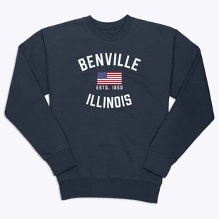 Benville Illinois Patriot Premium Crewneck Sweatshirt