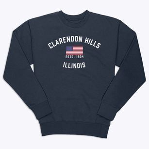 Clarendon Hills Illinois Patriot Premium Crewneck Sweatshirt