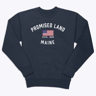 Promised Land Maine Patriot Premium Crewneck Sweatshirt