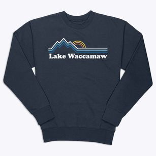 Lake Waccamaw North Carolina Mountain View Premium Crewneck Sweatshirt
