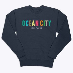 Ocean City Maryland Color Pop Premium Crewneck Sweatshirt