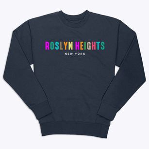 Roslyn Heights New York Color Pop Premium Crewneck Sweatshirt