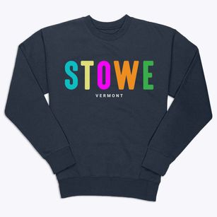 Stowe Vermont Color Pop Premium Crewneck Sweatshirt