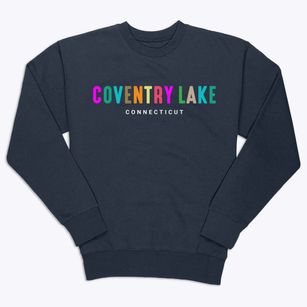 Coventry Lake Connecticut Color Pop Premium Crewneck Sweatshirt