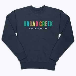 Broad Creek North Carolina Color Pop Premium Crewneck Sweatshirt