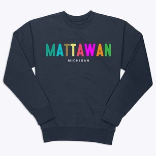 Mattawan Michigan Color Pop Premium Crewneck Sweatshirt
