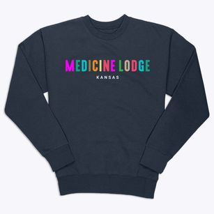 Medicine Lodge Kansas Color Pop Premium Crewneck Sweatshirt