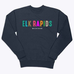 Elk Rapids Michigan Color Pop Premium Crewneck Sweatshirt