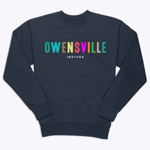Owensville Indiana Color Pop Premium Crewneck Sweatshirt