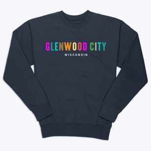 Glenwood City Wisconsin Color Pop Premium Crewneck Sweatshirt
