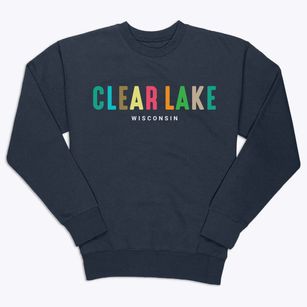 Clear Lake Wisconsin Color Pop Premium Crewneck Sweatshirt