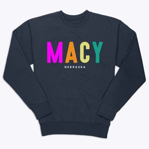 Macy Nebraska Color Pop Premium Crewneck Sweatshirt
