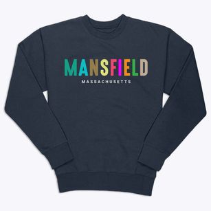 Mansfield Massachusetts Color Pop Premium Crewneck Sweatshirt