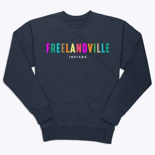 Freelandville Indiana Color Pop Premium Crewneck Sweatshirt