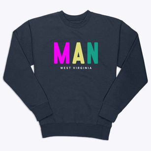 Man West Virginia Color Pop Premium Crewneck Sweatshirt