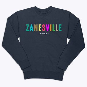 Zanesville Indiana Color Pop Premium Crewneck Sweatshirt