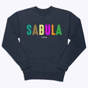 Sabula Iowa Color Pop Premium Crewneck Sweatshirt