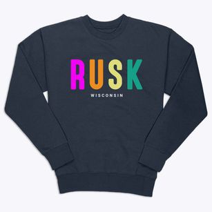 Rusk Wisconsin Color Pop Premium Crewneck Sweatshirt