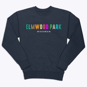 Elmwood Park Wisconsin Color Pop Premium Crewneck Sweatshirt