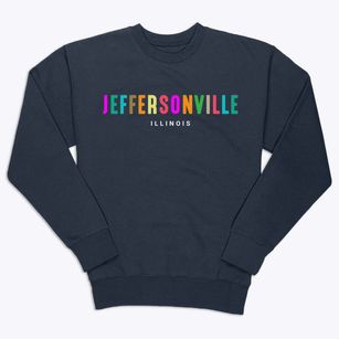 Jeffersonville Illinois Color Pop Premium Crewneck Sweatshirt