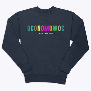Oconomowoc Wisconsin Color Pop Premium Crewneck Sweatshirt