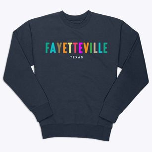 Fayetteville Texas Color Pop Premium Crewneck Sweatshirt