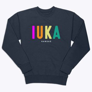 Iuka Kansas Color Pop Premium Crewneck Sweatshirt