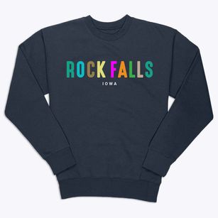 Rock Falls Iowa Color Pop Premium Crewneck Sweatshirt