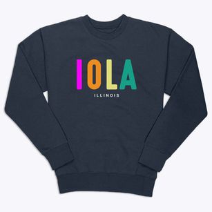 Iola Illinois Color Pop Premium Crewneck Sweatshirt