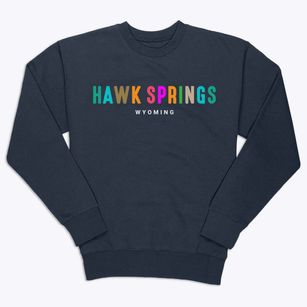 Hawk Springs Wyoming Color Pop Premium Crewneck Sweatshirt