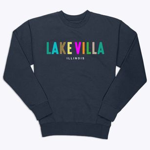 Lake Villa Illinois Color Pop Premium Crewneck Sweatshirt