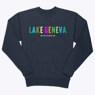 Lake Geneva Wisconsin Color Pop Premium Crewneck Sweatshirt