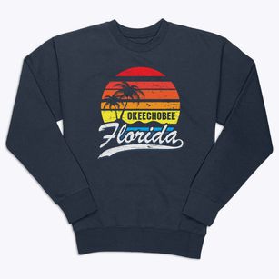 Okeechobee Florida Palm Tree Sunset Premium Crewneck Sweatshirt