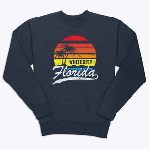 White City Florida Palm Tree Sunset Premium Crewneck Sweatshirt