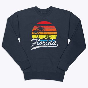 Lutz Florida Palm Tree Sunset Premium Crewneck Sweatshirt