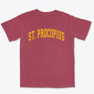 Saint Procopius School Varsity Arch Premium Heavyweight T-shirt
