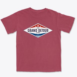 Grand Detour Illinois Diamond Star Premium Heavyweight T-shirt