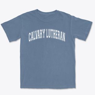 Calvary Lutheran School Varsity Arch Premium Heavyweight T-shirt