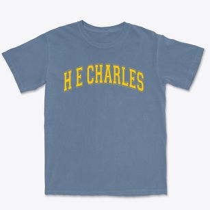 H E Charles Middle School Varsity Arch Premium Heavyweight T-shirt
