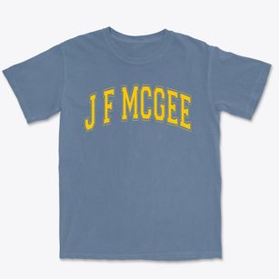 J F Mcgee Elementary School Varsity Arch Premium Heavyweight T-shirt