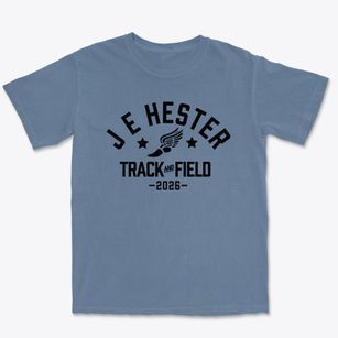 J E Hester Primary School Track and Field Premium Heavyweight T-shirt