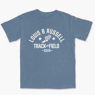 Louis B Russell Junior Elementary 48 Track and Field Premium Heavyweight T-shirt